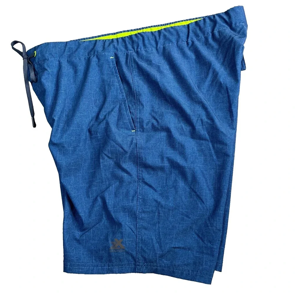 Zero‎ Exposure Men's Sz Lg 38x9 Royal Blue/Lime Swim Board Shorts Lined Pockets